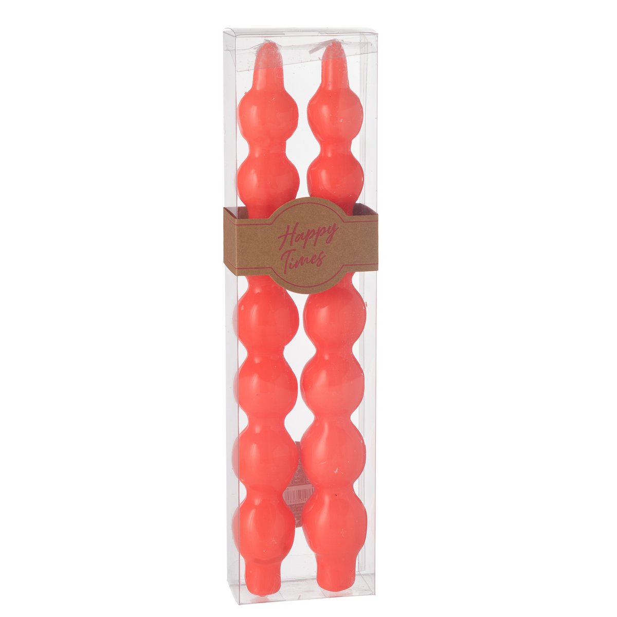 Coffret de 2 bougies gourde rouge fluo, design contemporain et élégant.