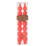 Coffret de 2 bougies gourde rouge fluo, design contemporain et élégant.
