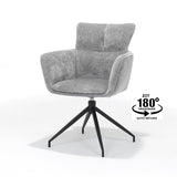 Fauteuil Evan en tissu gris avec un design élégant et moderne