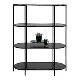 Étagère Vita Black avec cadre en acier et étagères ovales