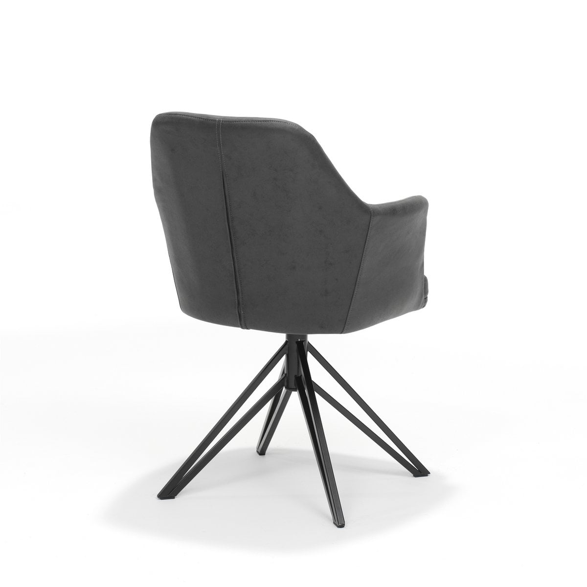 Chaise de bras Calvin Turning Bow en tissu souple anthracite avec design élégant