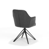 Chaise de bras Calvin Turning Bow en tissu souple anthracite avec design élégant