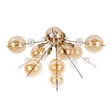 Plafond "Explosion" Amber en métal et en verre, versions G9, plafond pour salle à manger, salon, couloir ou bureau, Ø57 cm