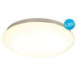 Plafond LED en métal et en verre en blanc, avec des LED-in Fermement construites Ø Env. 34 cm.
