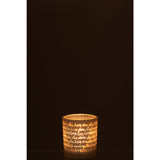 Photophore Love J-Line en verre blanc, ambiance sur table