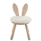 Chaise haute Oreille de Lapin en bois naturel vue de face