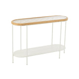 Détail des dimensions de la console Épicéa et métal blanc
