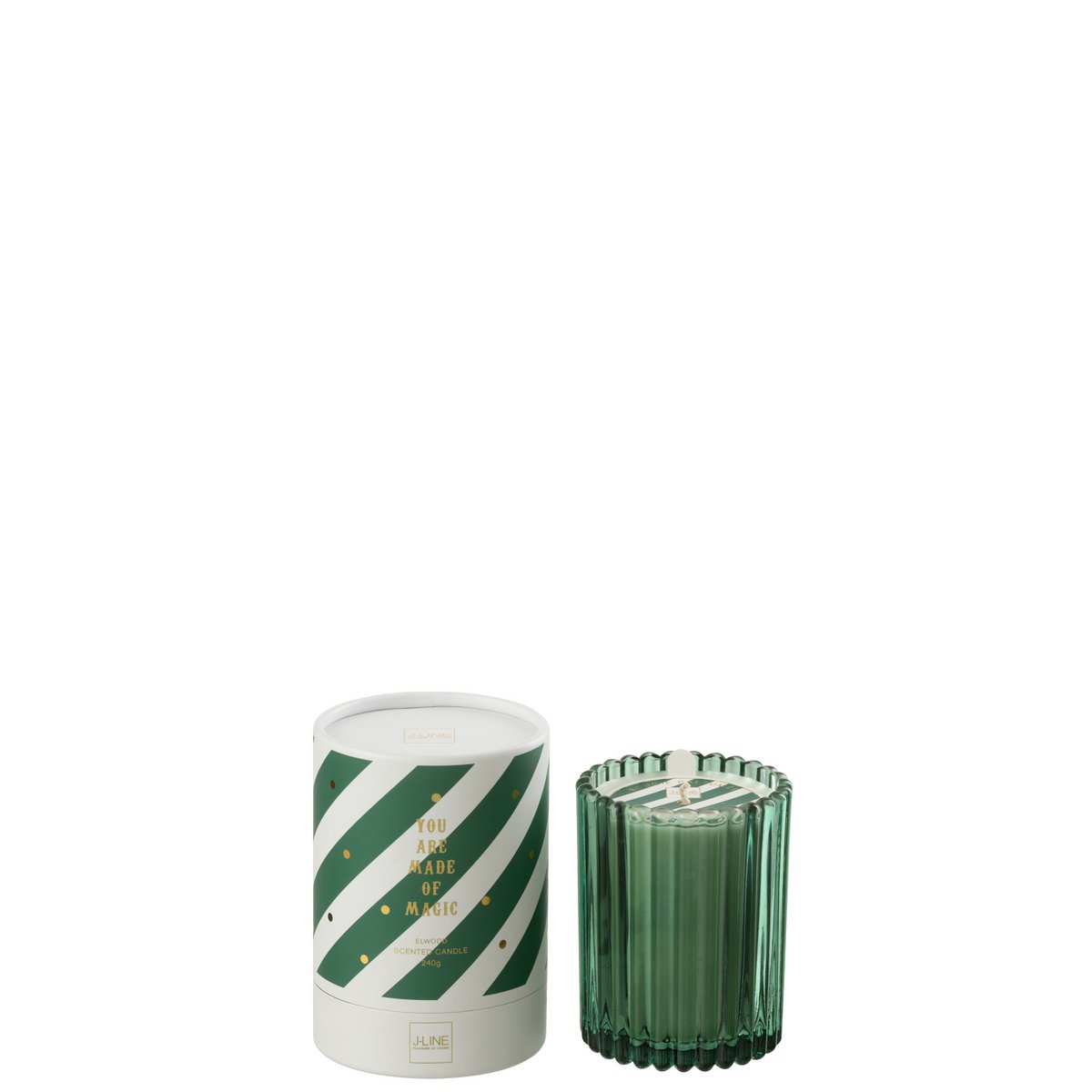 Ambiance cosy avec la bougie parfumée J-Line Magic sur une table