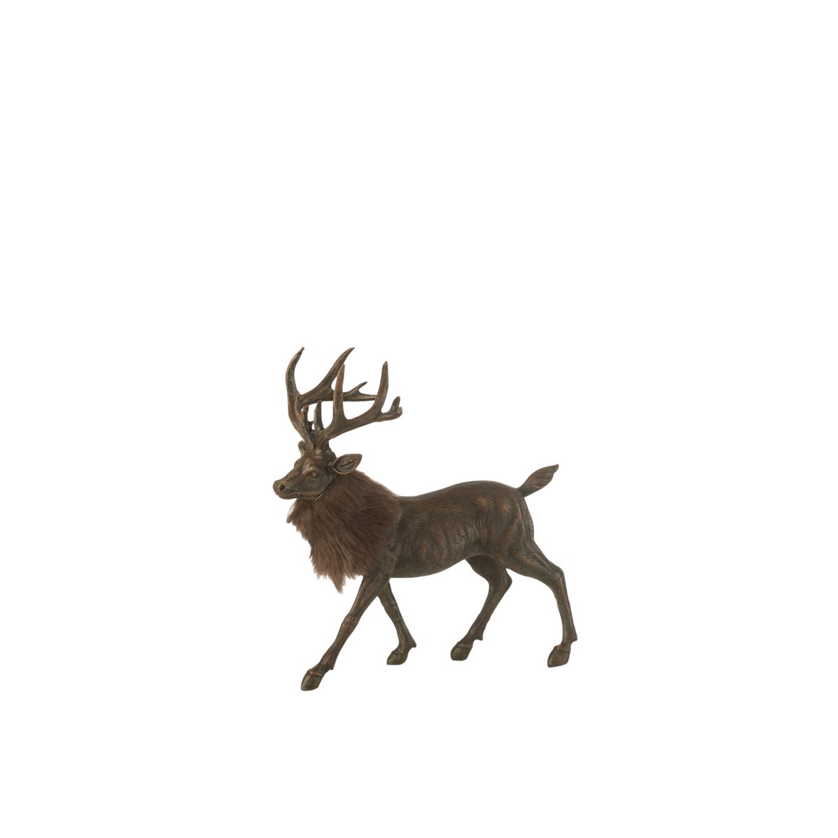 Figurine J-Line Hert Bont en polyresine marron, vue de face