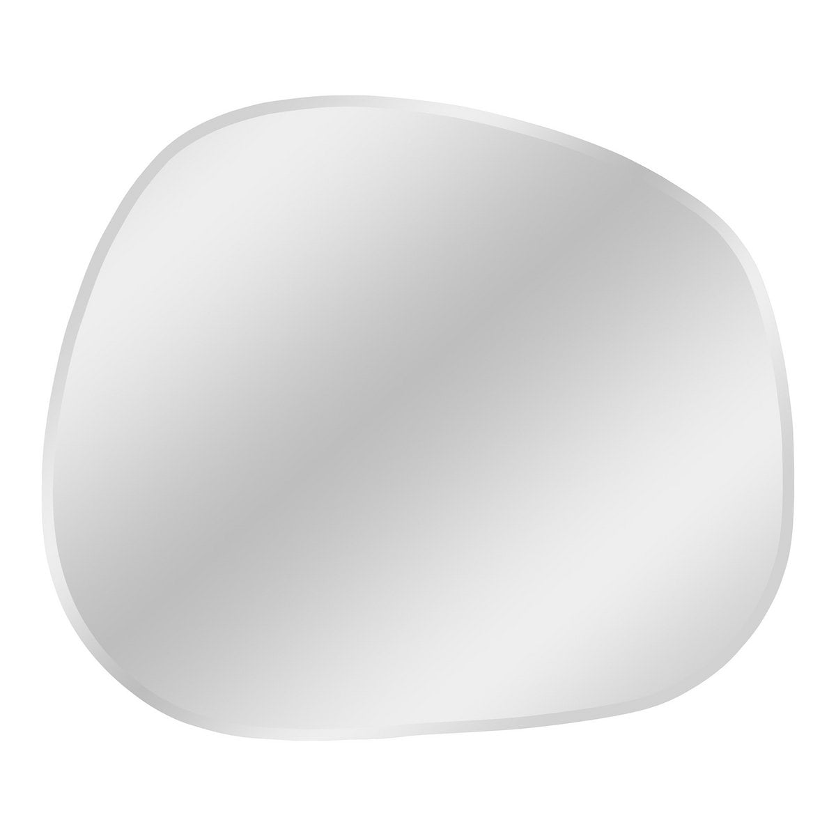 Miroir Bangalore - Miroir organique avec bord facetté, 47x50 cm, couleur blanche