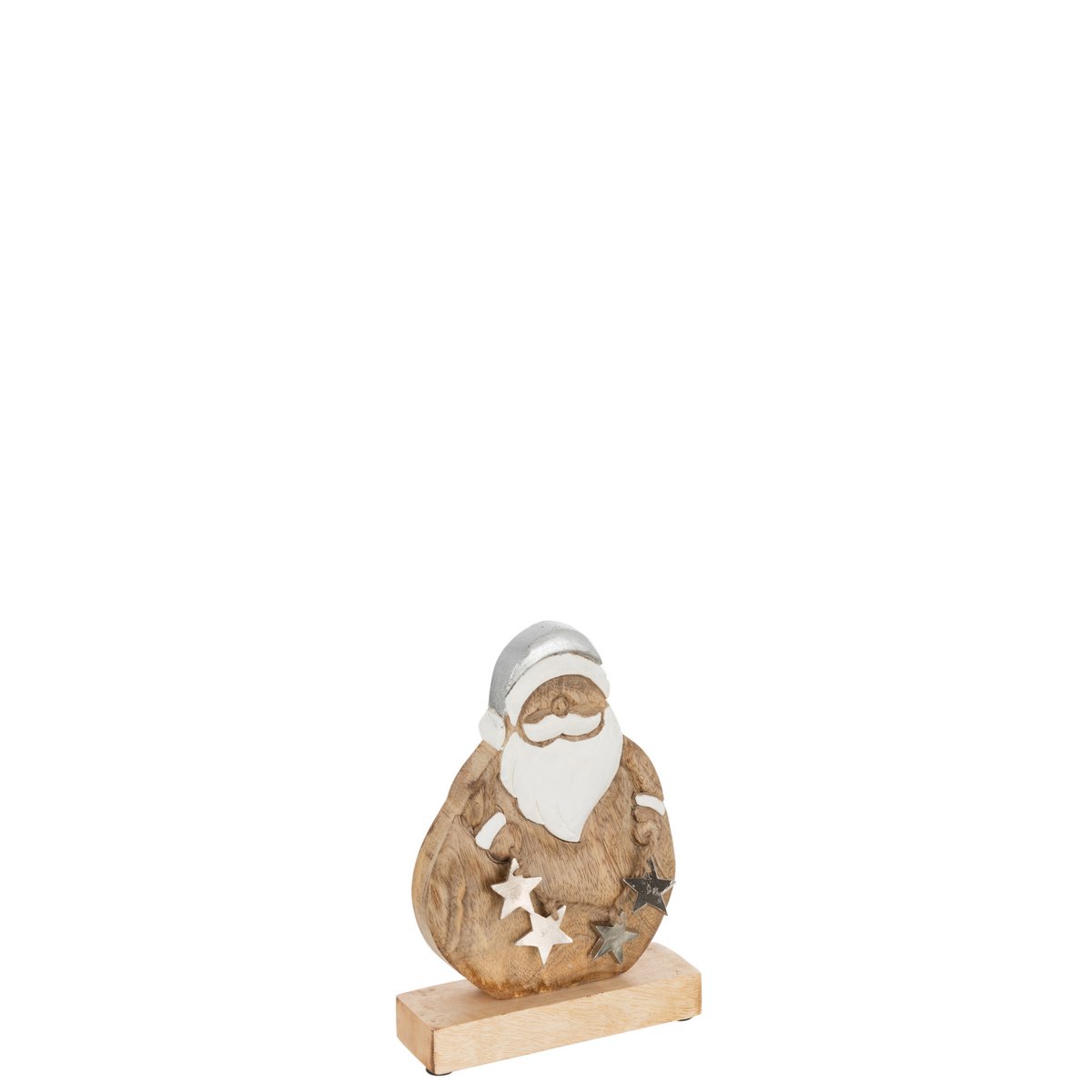 Figurines de Noël J-Line en bois naturel, élégantes et raffinées
