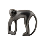 Statue Singe en aluminium gris sur étagère