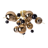 Plafond "explosion" or en métal et en verre, versions G9, plafond pour salle à manger, salon, couloir ou bureau, Ø57 cm