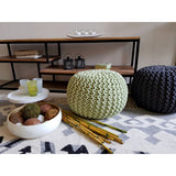 Tabouret de tricot pouf Ø 45 h 30 cm cm siège pouf tricot plancher