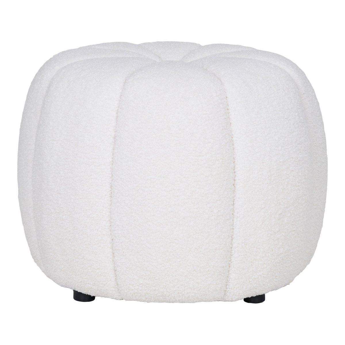 Pouf Paisley blanc cassé avec texture douce et design scandinave
