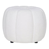 Pouf Paisley blanc cassé avec texture douce et design scandinave