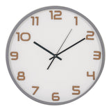 Horloge Murale Greenwich en verre et plastique gris, vue de face