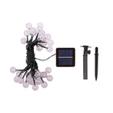 Chaîne légère extérieure avec des boules décoratives en verre, 868 cm de long, blanc chaud,