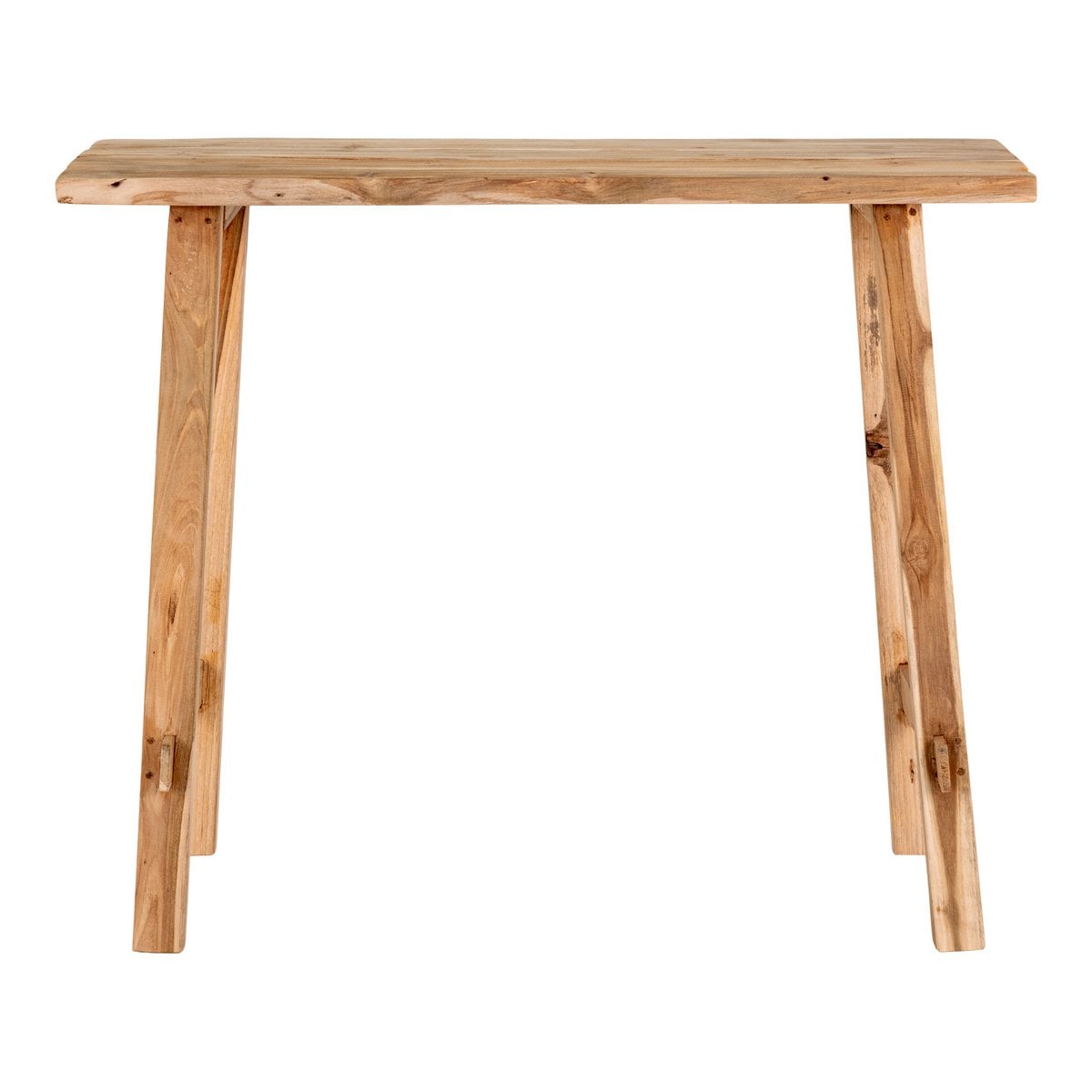 Détail du grain de bois de la Table Console Girona en teck recyclé