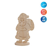 LED WOOD DECOLUM "SANTAN" Petites décorations de Noël en bois dans la nature, avec des LED fermement intégrées, pour la zone extérieure