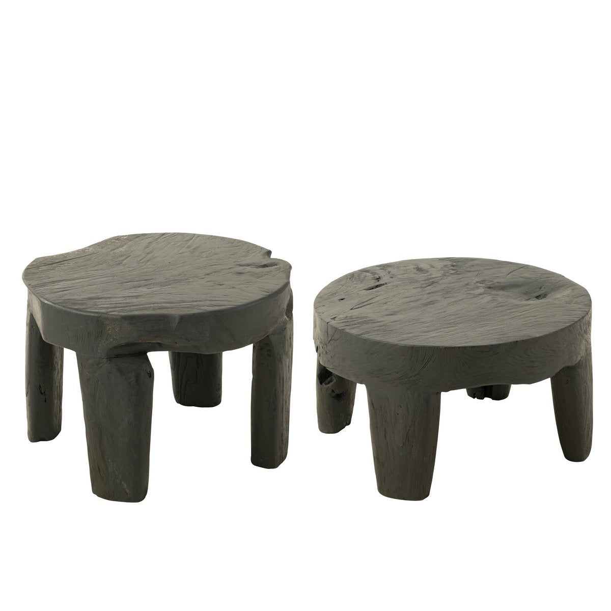 Table d'appoint J-Line en bois noir, vue de face