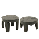 Table d'appoint J-Line en bois noir, vue de face