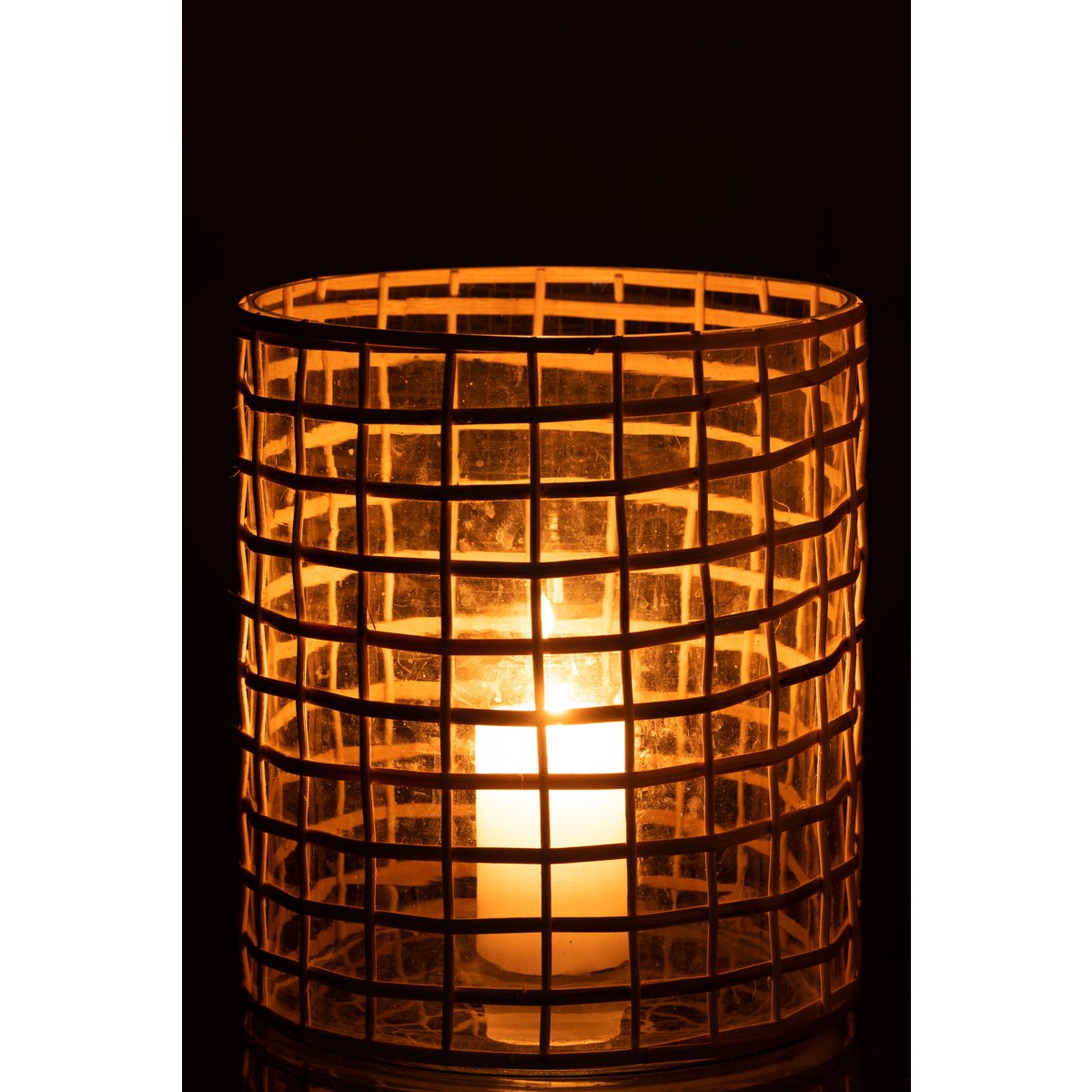 Détail de la lanterne J-Line Violet Breed, matériau en verre