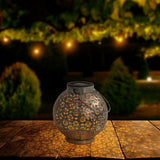 2 Set LED Decoration Lumière solaire Ø 18 cm Décoration extérieure en métal en argent avec des LED intégrées