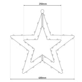Lampe de Noël extérieure LED "Stern" Ø 40 cm décorations de Noël en métal en or avec des LED fermement installés