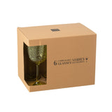Boîte de 6 verres à vin en plastique vert J-Line - vue de face