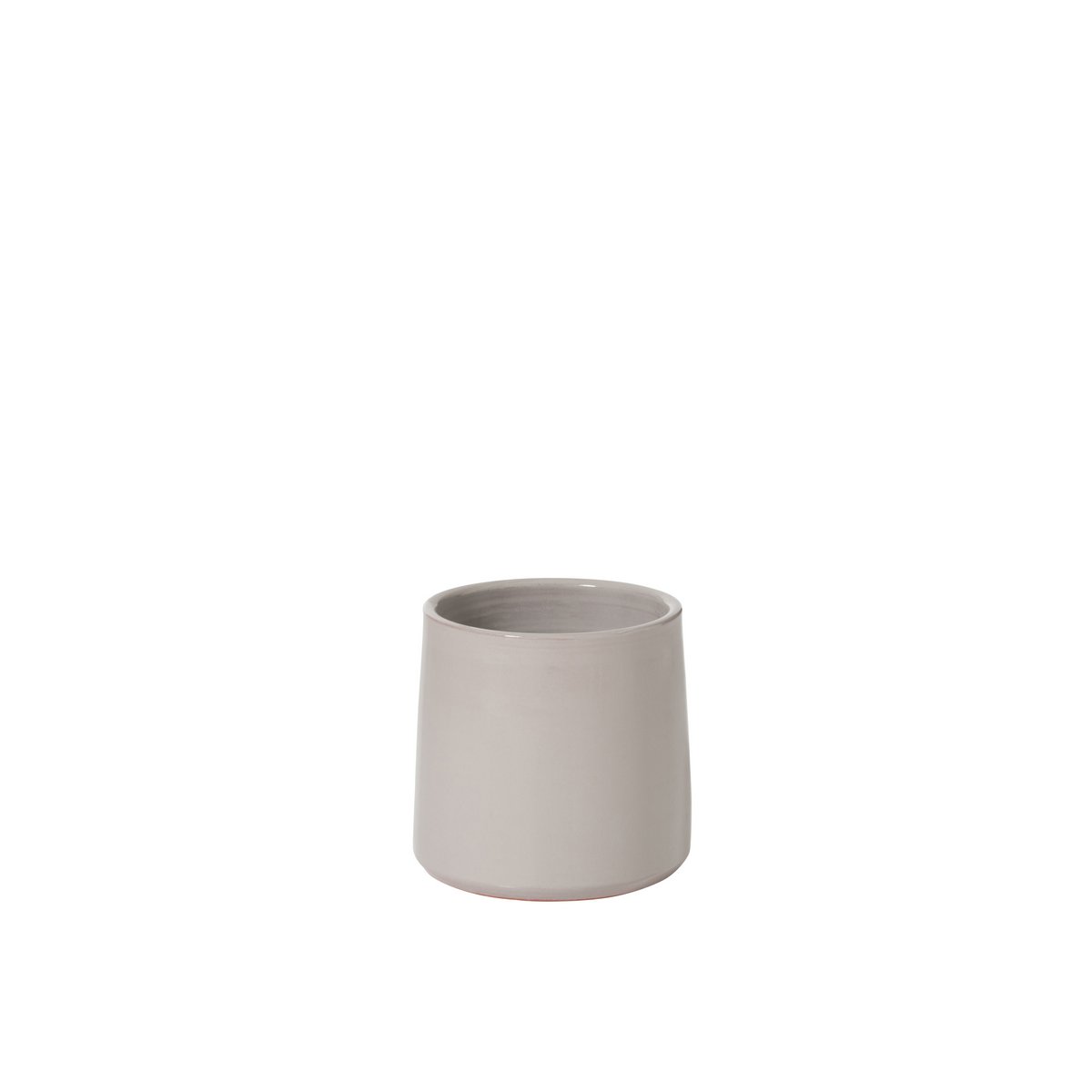 Pot de fleur J-Line rond en céramique grise, design moderne et élégant