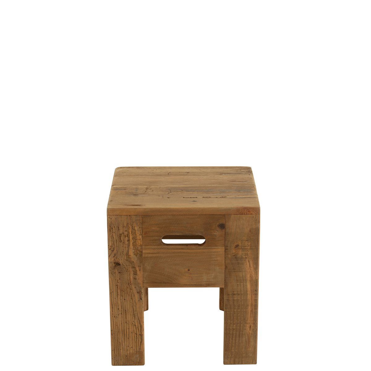 Tabouret J-Line Will en bois de pin marron, vue de face