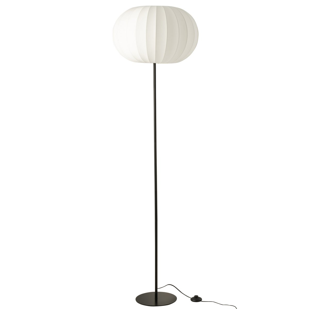 Vue latérale de la lampe J-Line en métal blanc sur pied