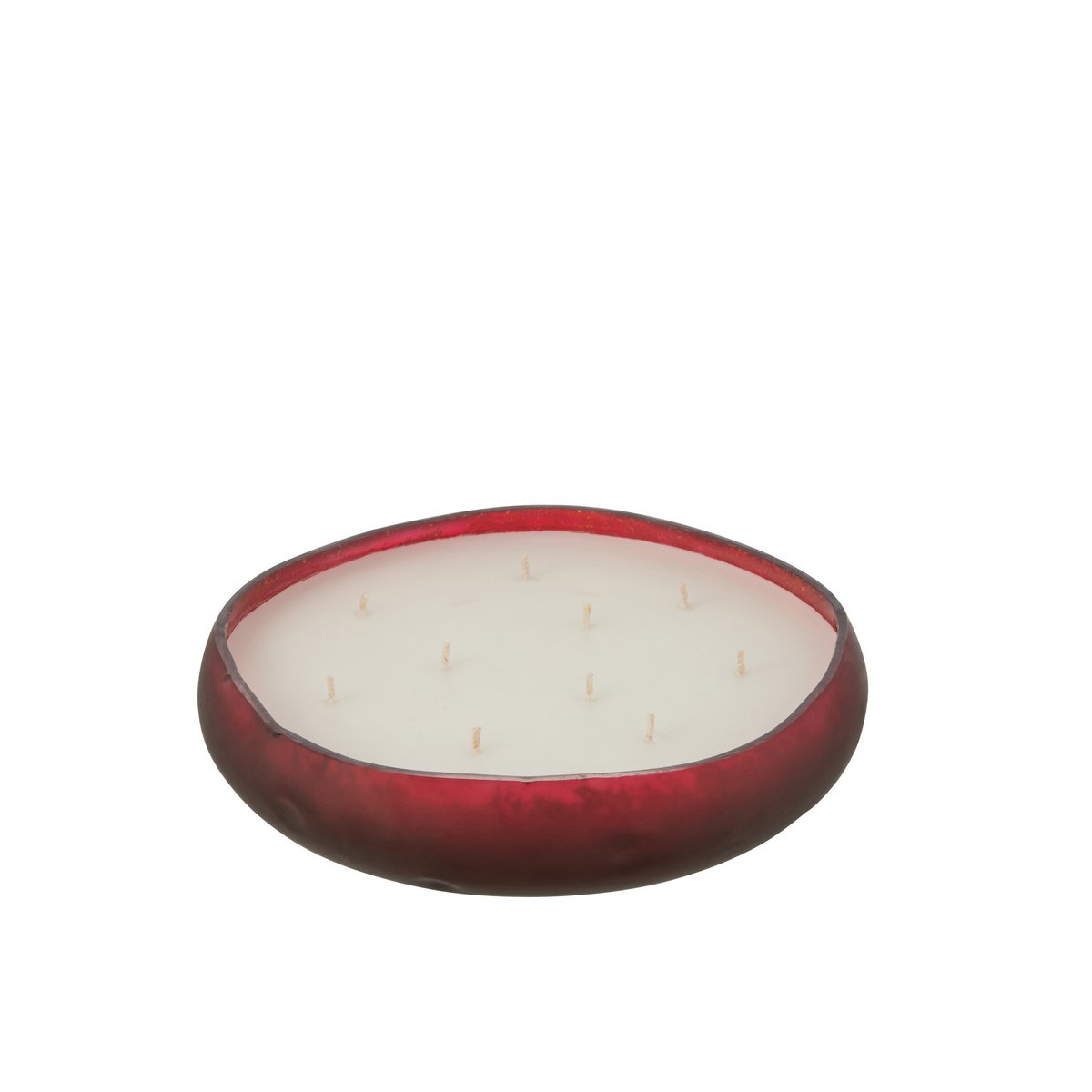 Bougie parfumée J-Line M-Chic en verre rouge, parfum Oud & Amber