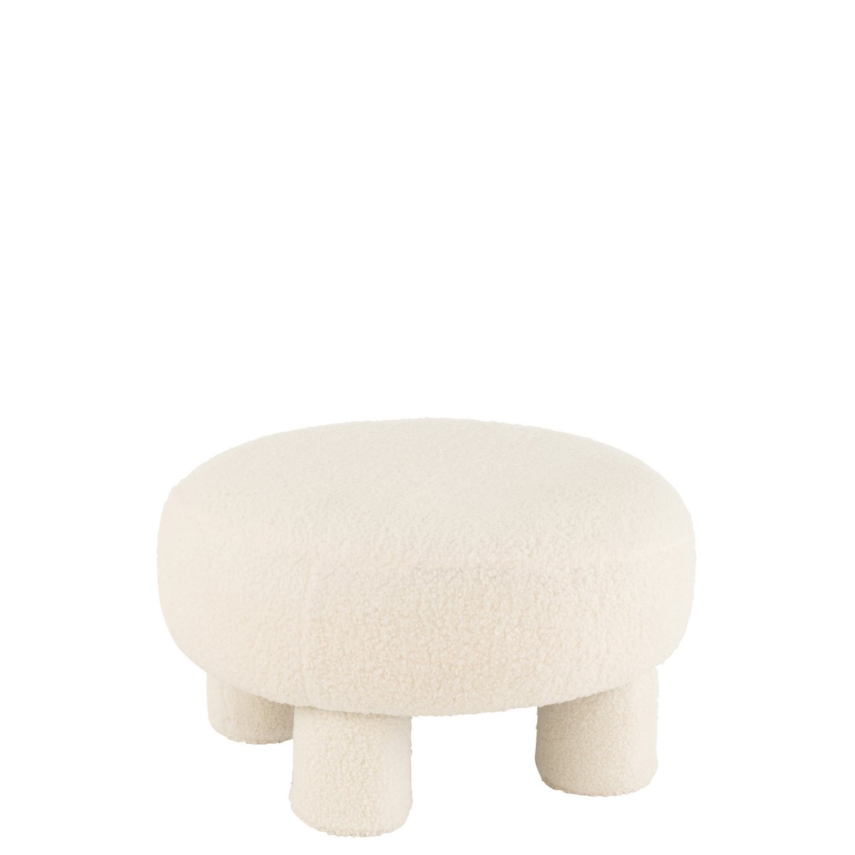 Vue rapprochée des pieds du tabouret J-Line Teddy bouclé