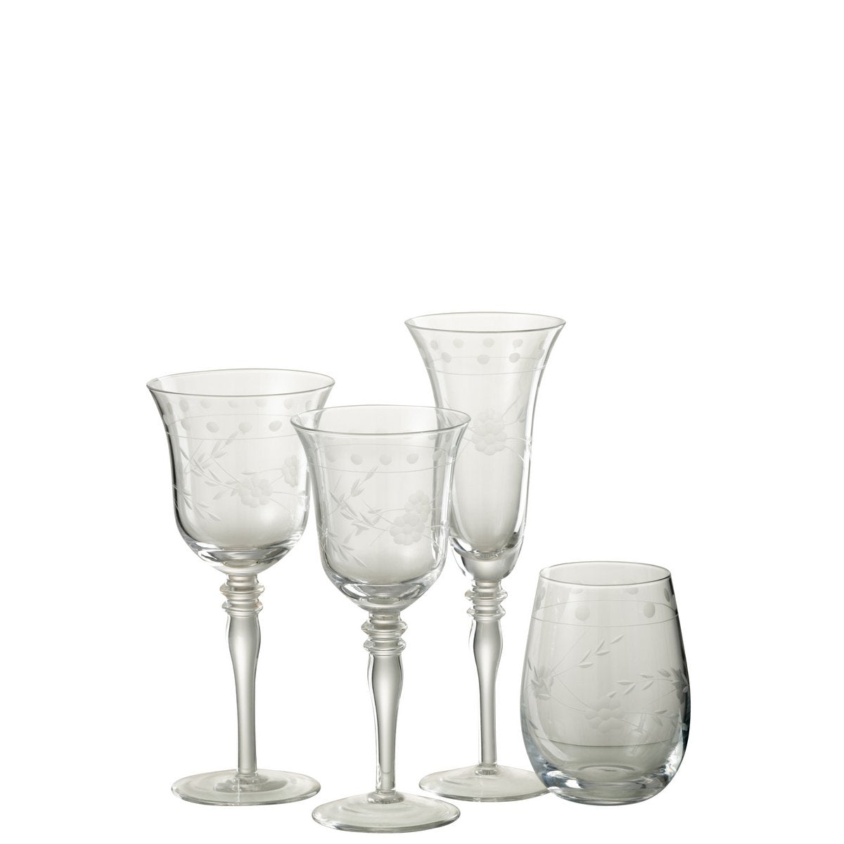 Verre à champagne gravé J-Line - élégant et transparent
