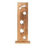"Étoiles" en bois de bois à LED, en bois naturel avec des LED fixes, décoration de Noël pour l'extérieur
