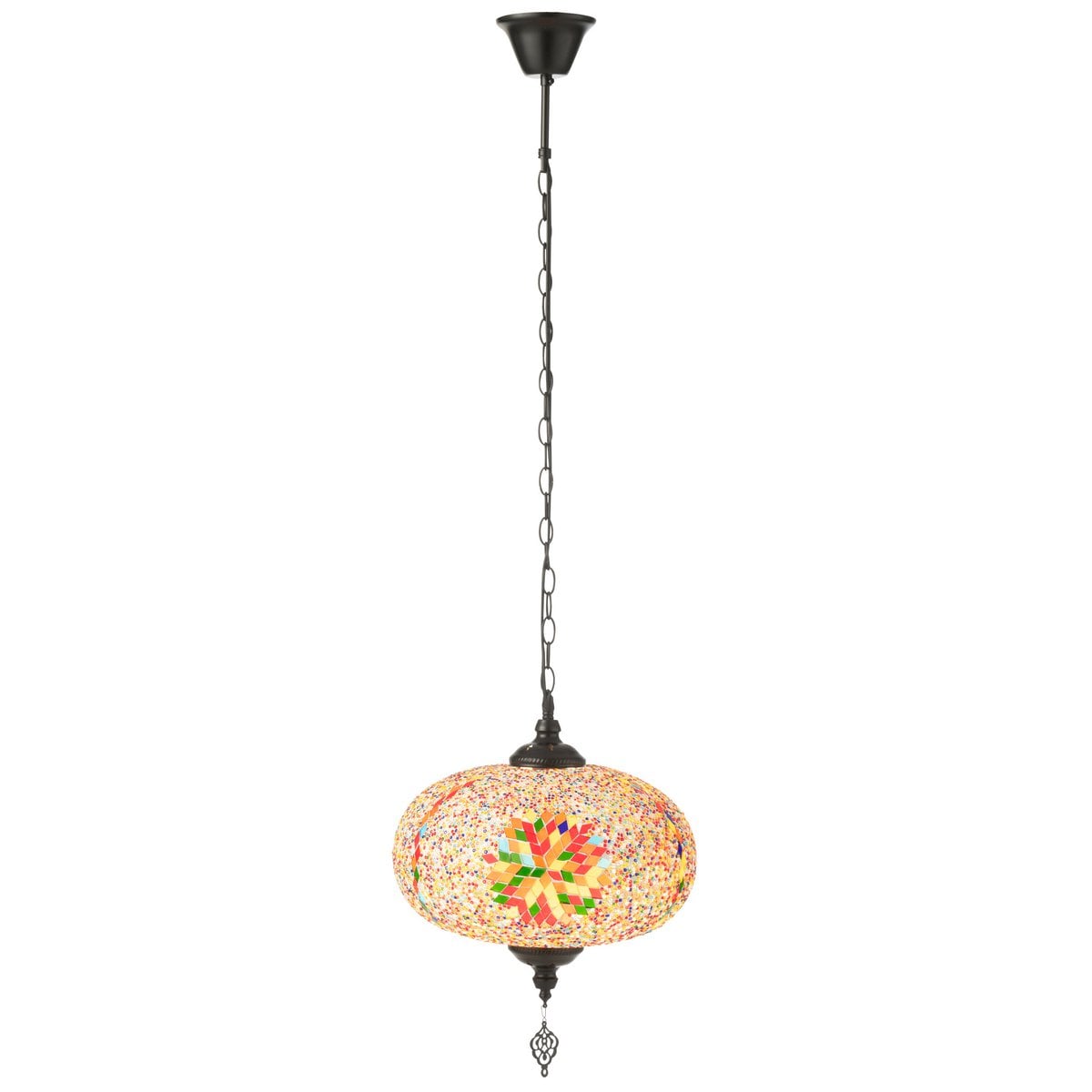 Lampe Mosaïque Suspendue J-Line en verre orange, vue de face
