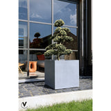 Cache-pot El Salvador en fiberstone gris