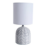Table en céramique Lumière "Folio" blanc, lampe de table en céramique, blanc, avec socket E14, pour salle à manger, salon, couloir ou bureau, 27,50 cm de haut