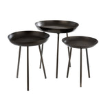 Table d'appoint J-Line en métal gris foncé, vue de face