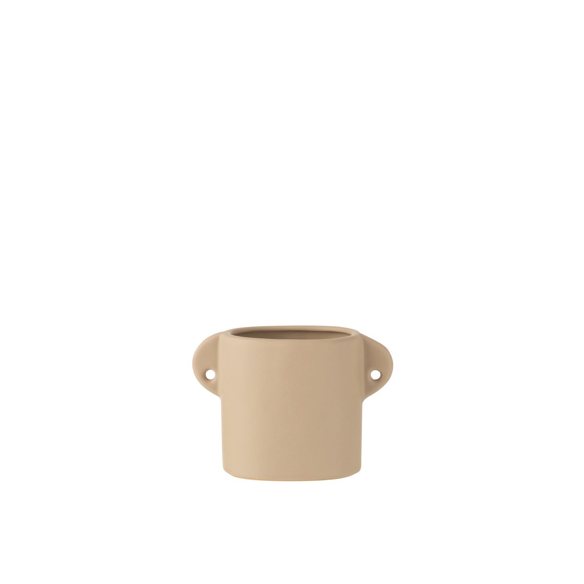 Pot de fleur J-Line Renaissance en céramique beige, détail du motif