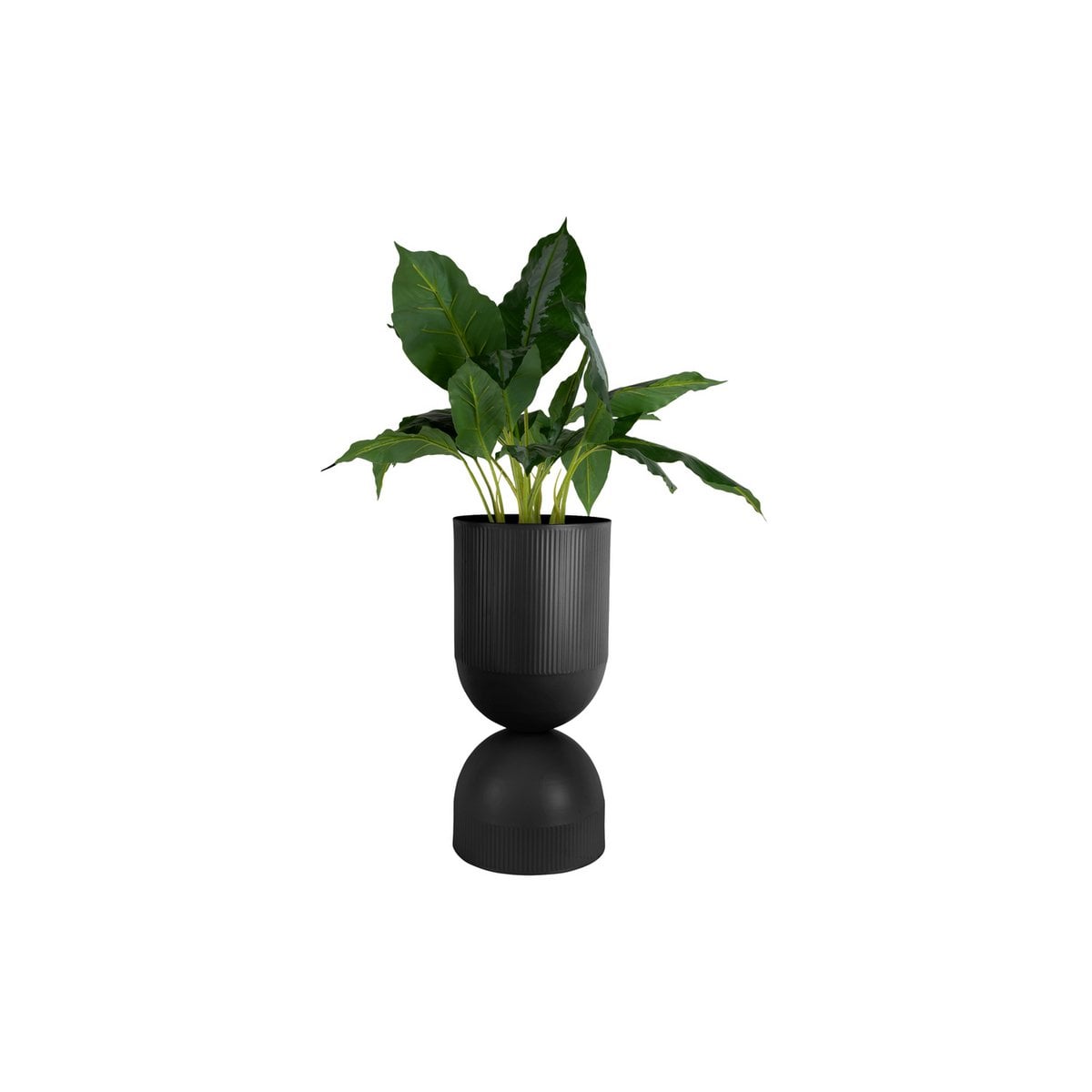 Cache-pot Tonar XL en métal noir, détail de la finition moderne