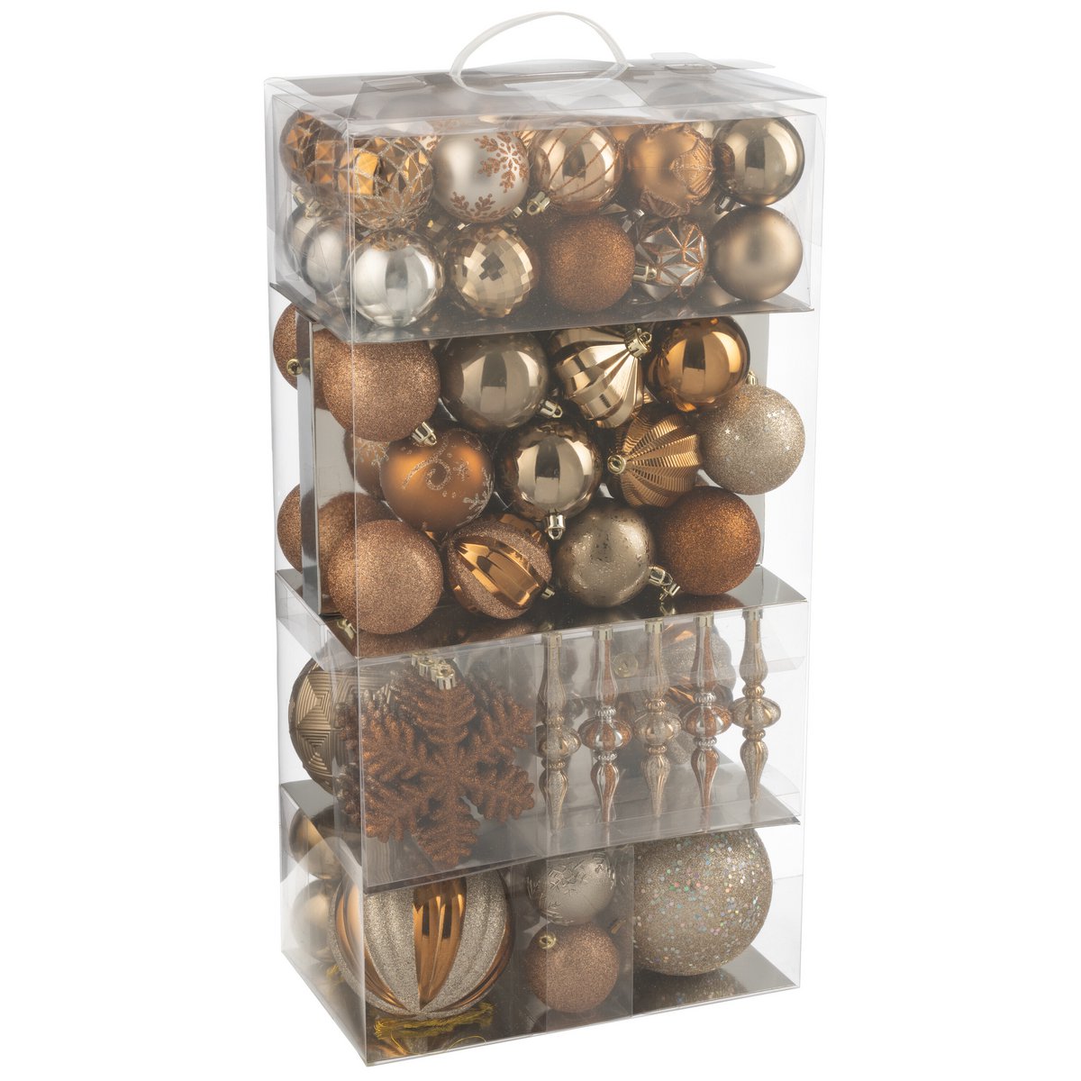Détails de la boule de Noël J-Line en plastique marron