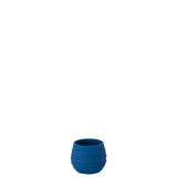 J-Line Flowerpot Fiesta en céramique bleue avec fleurs