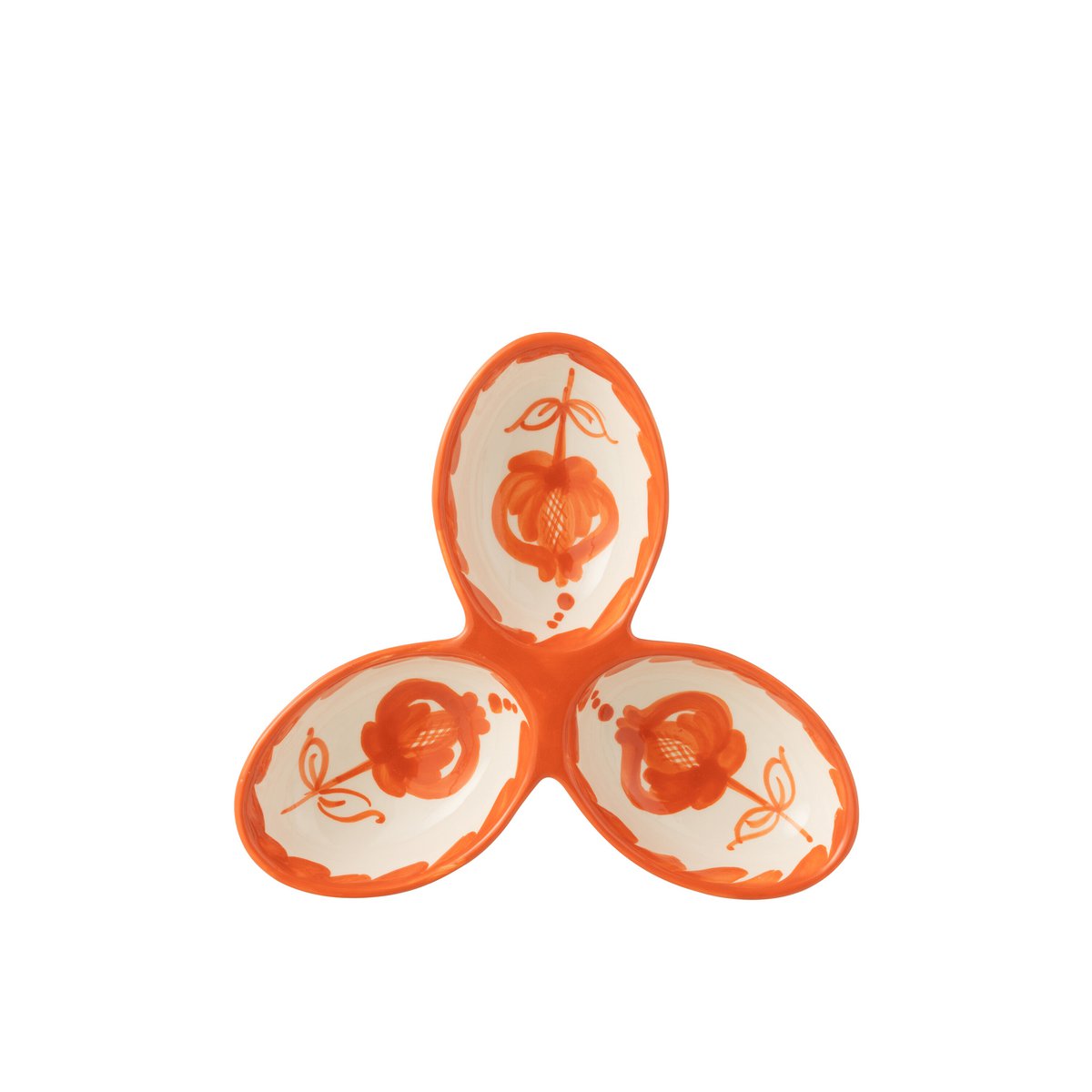 Détail de l'assiette J-Line Grenada Clover, céramique colorée pour apéritifs