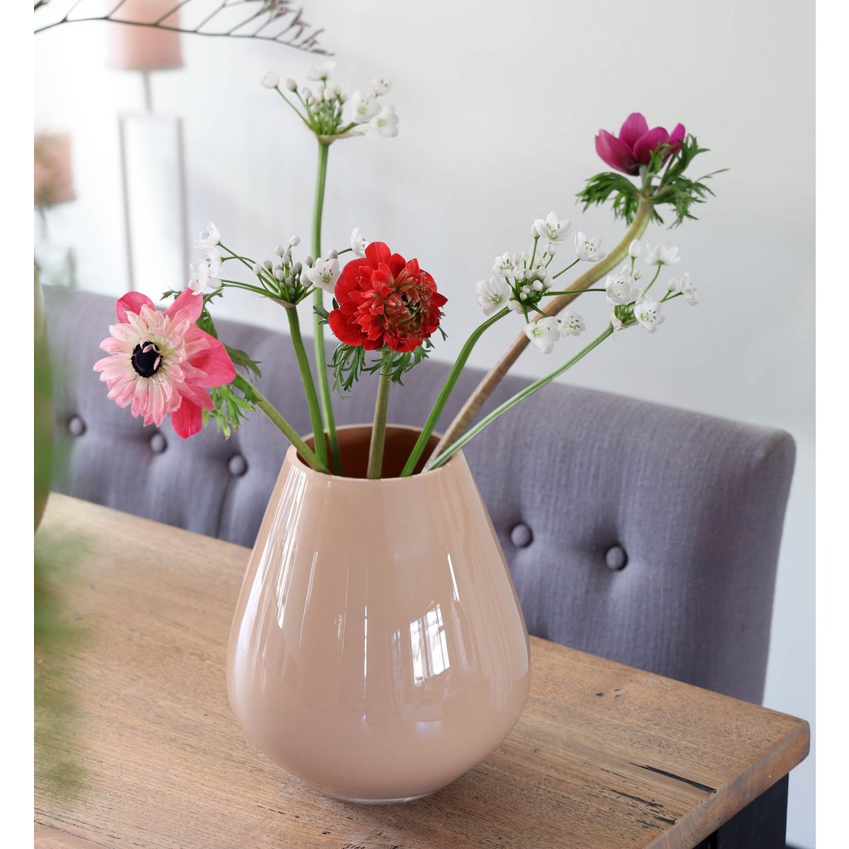 Vase Tasman en verre beige