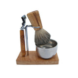 Support/support de rasage KLASSIK PLUS pour brosse + rasoir humide, pot en acier inoxydable