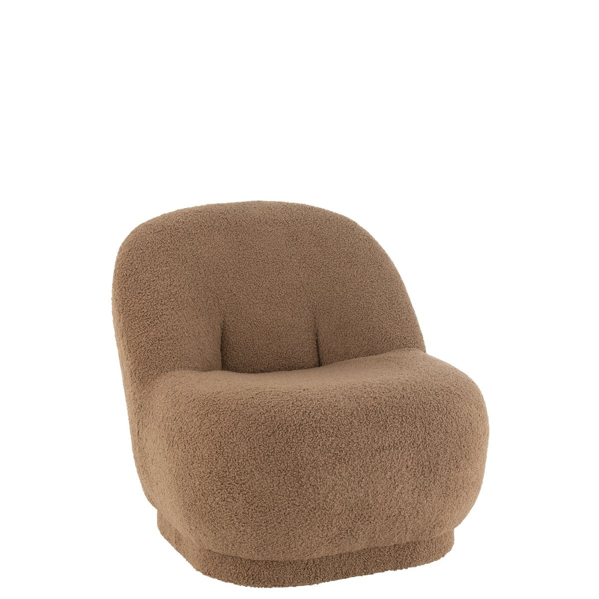 Canapé Teddy Boucle Marron - vue de face avec coussins