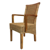 Chaises de salle à manger lot de 2 chaise en rotin avec accoudoirs tabac Perth chaise en osier fauteuil en rotin
